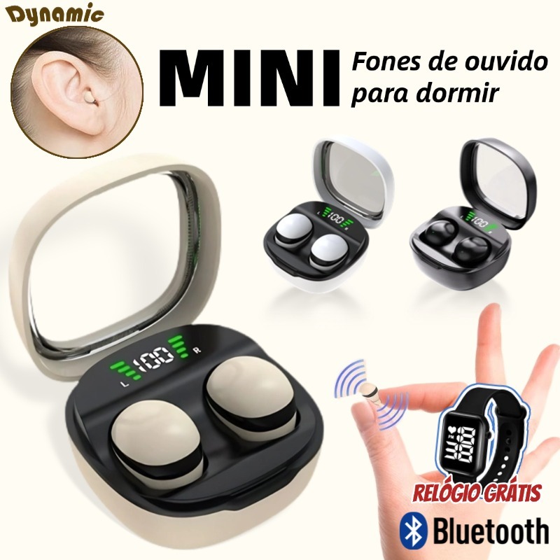 Mini Fones de Ouvido Sem Fio Bluetooth 5.3 Invisíveis: Bateria de Longa Duração, Cancelamento de Ruído ENC-DY