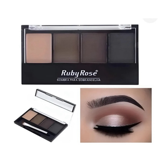 Sombra Ruby Rose Para Sobrancelhas Paleta Quarteto Corretor