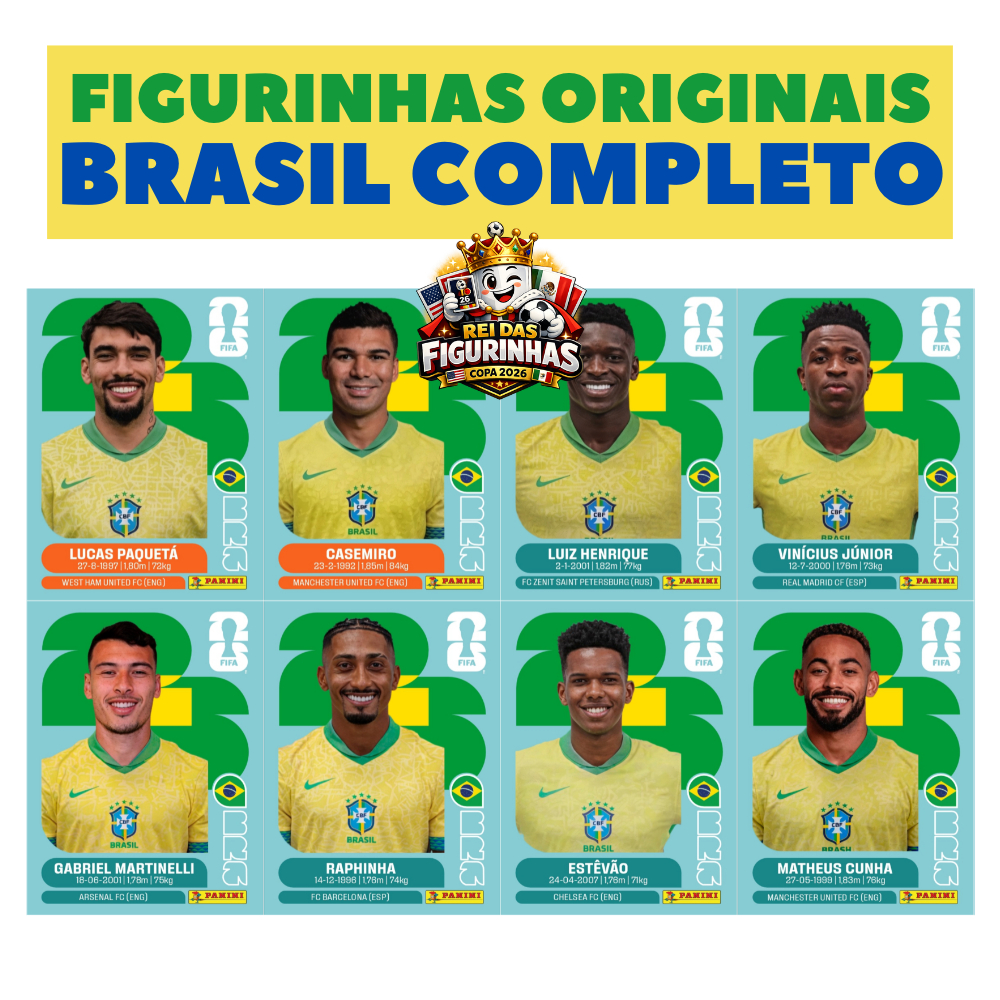 Figurinhas Copa do Mundo Brasil Seleção Brasileira 2026 Complete Seu Album