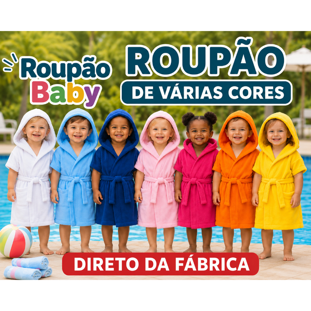 Roupão Atoalhado de BEBÊ de 1 a 2 Anos - Super Macio