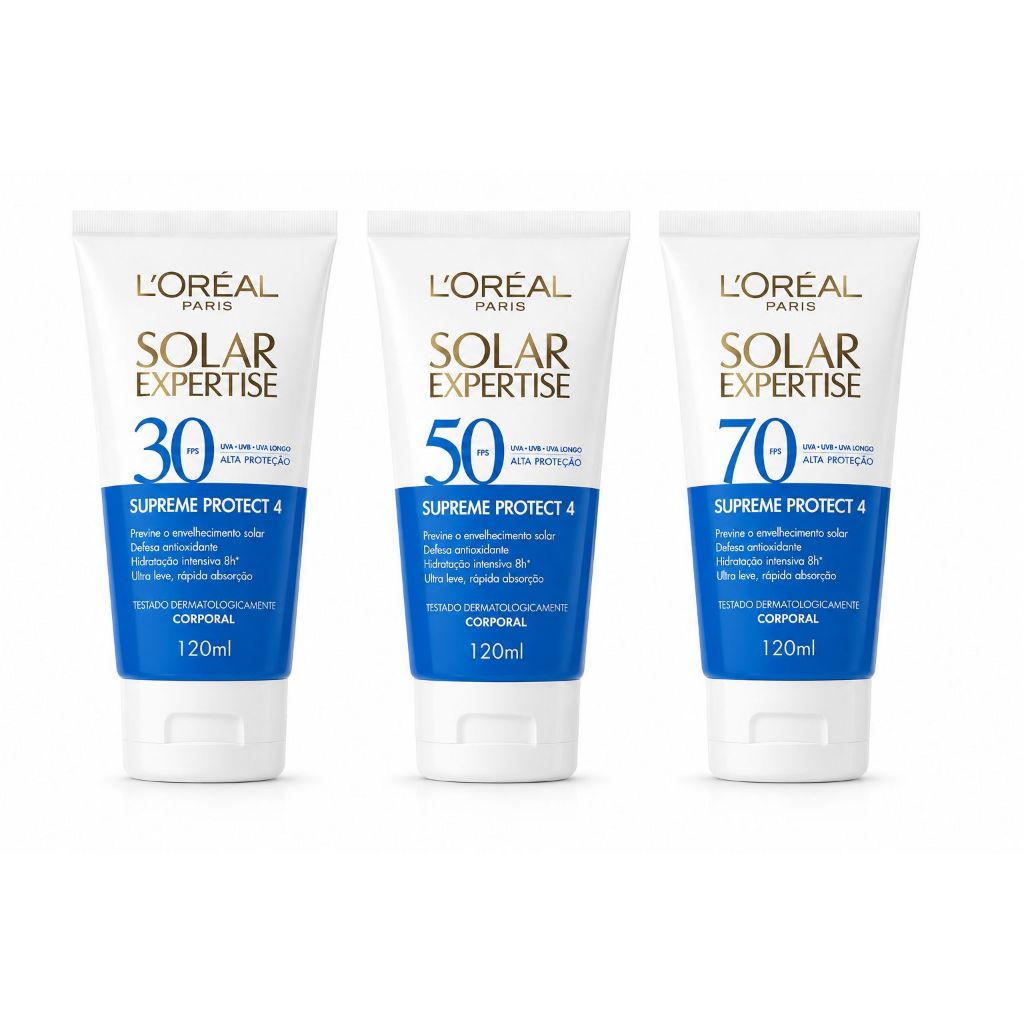 PROTETOR SOLAR EXPERTISE | SUPREME PROTECT 4 - LOREAL PARIS - FPS30 | FPS50 | FPS70