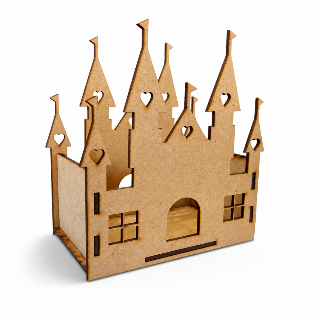 Kit 10 Centros de Mesa Castelo Princesa MDF Cru Cachepô Decorativo Festa Infantil Aniversário