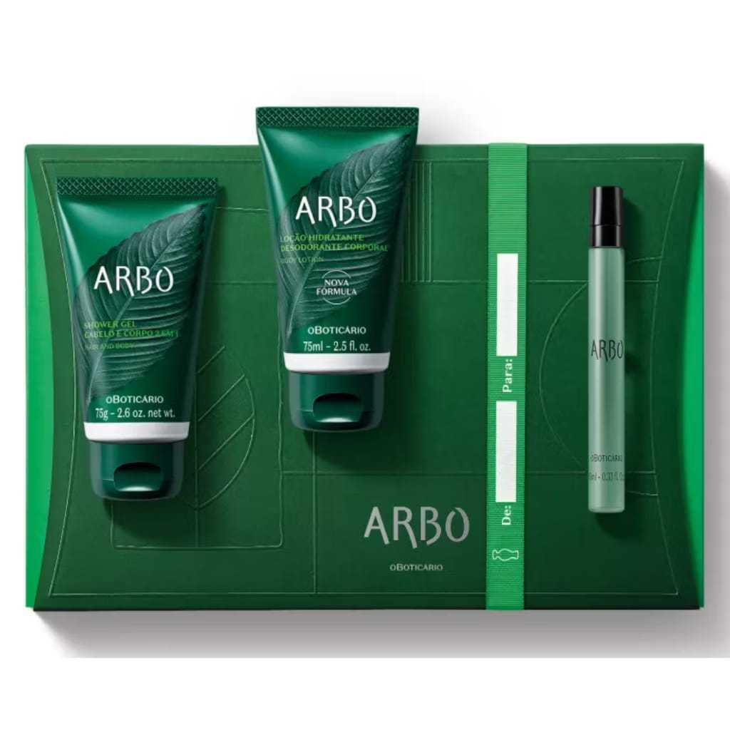 Kit Oboticário Arbo 1 Colônia Arbo 10ml 1 Loção Hidratante 75ml e 1 Shower Gel 75g