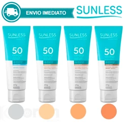 Protetor Solar Facial Sunless FPS 50 Farmax 60g A Escolher Incolor Bege Claro Médio Envio Imediato