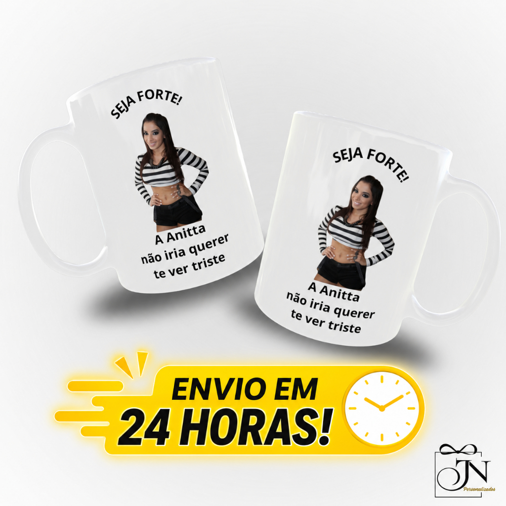 Caneca Personalizada Seja Forte Meme - Virginia seja Forte Matuê - Seja Forte Anitta - Seja Forte Luan Santana, Humor