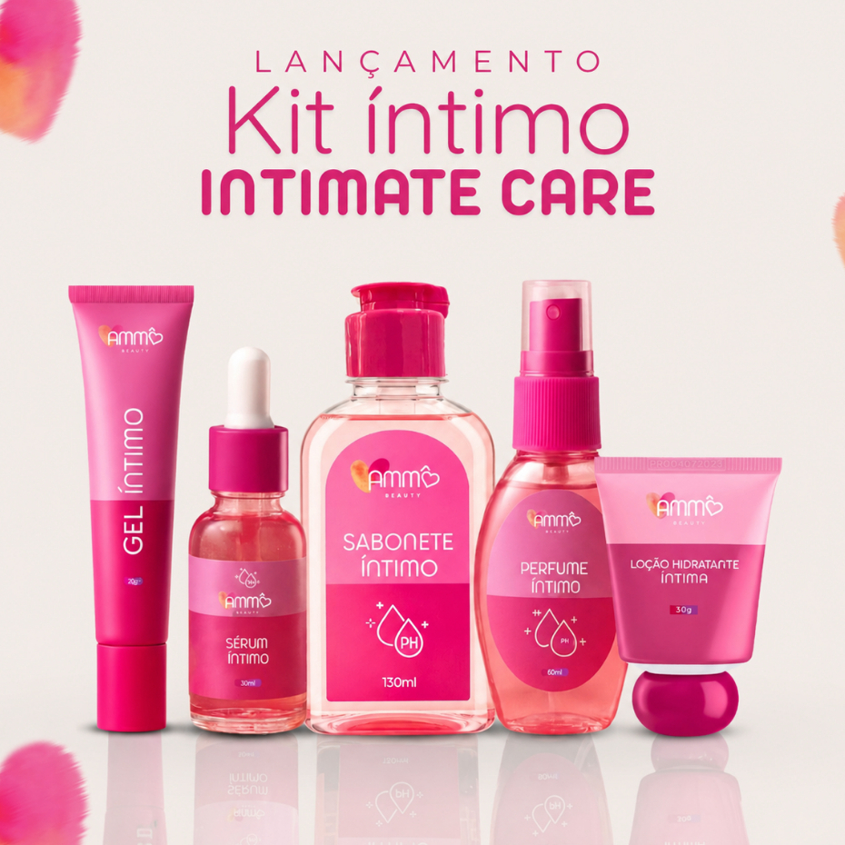 Kit de cuidados íntimos 5 itens - Sabonete liquido + Sérum + Gel + Hidratante + Perfume- Ammô beauty
