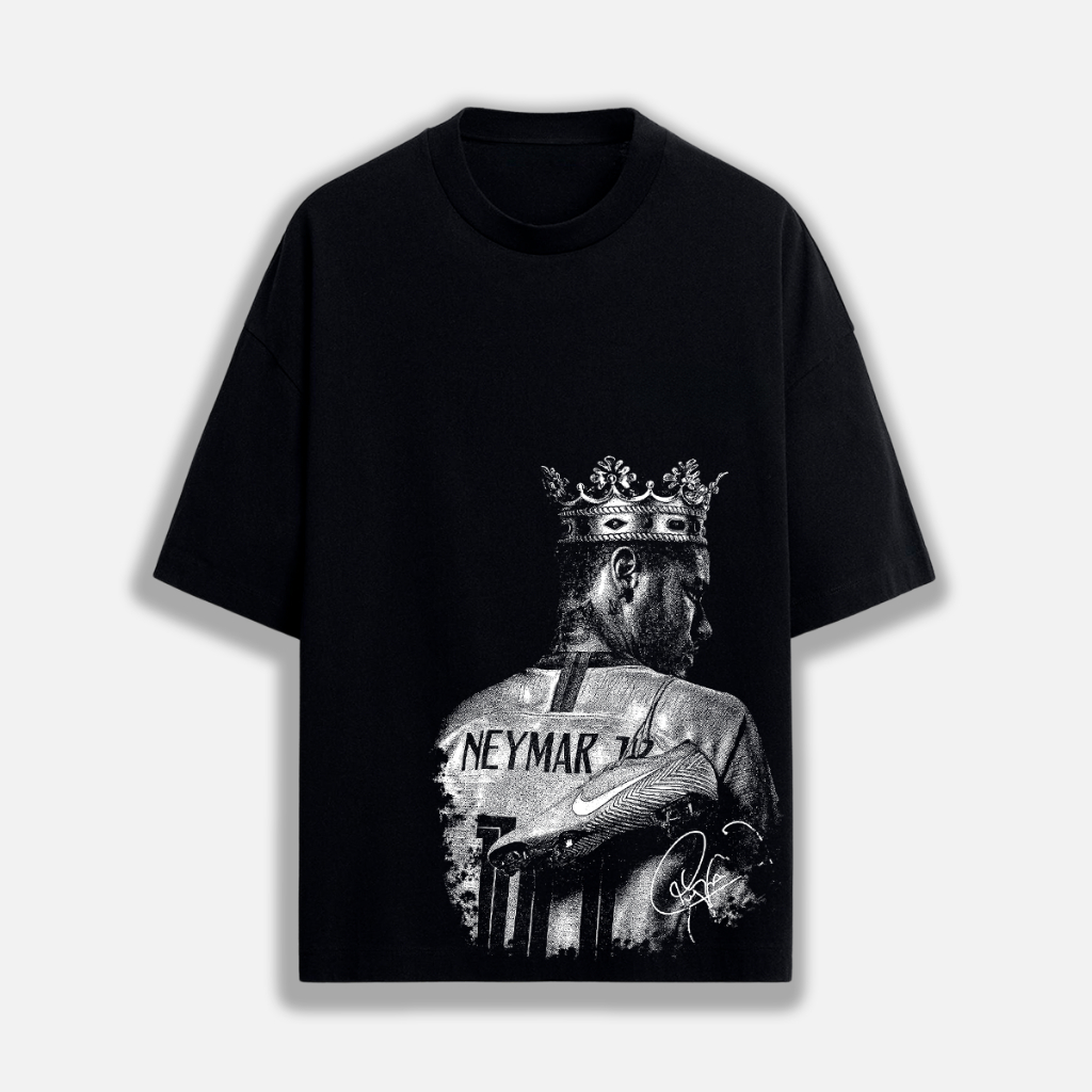 Camiseta Neymar Copa Brasil Estilo Streetwear Futebol Algodão Preta Unissex Lançamento