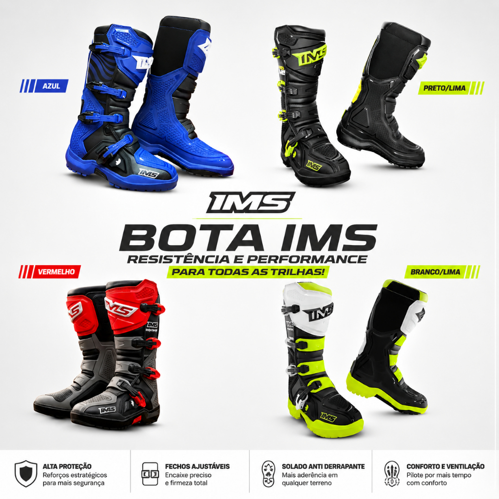 Bota Motocross Trilha Enduro Ims Robust Injetada Cores