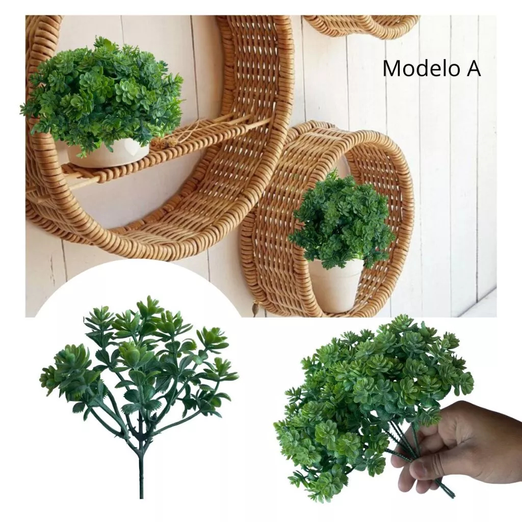 Pick Mini Flores de Suculenta Artificial com 6 Ramos para Arranjo, Vaso e Decoração