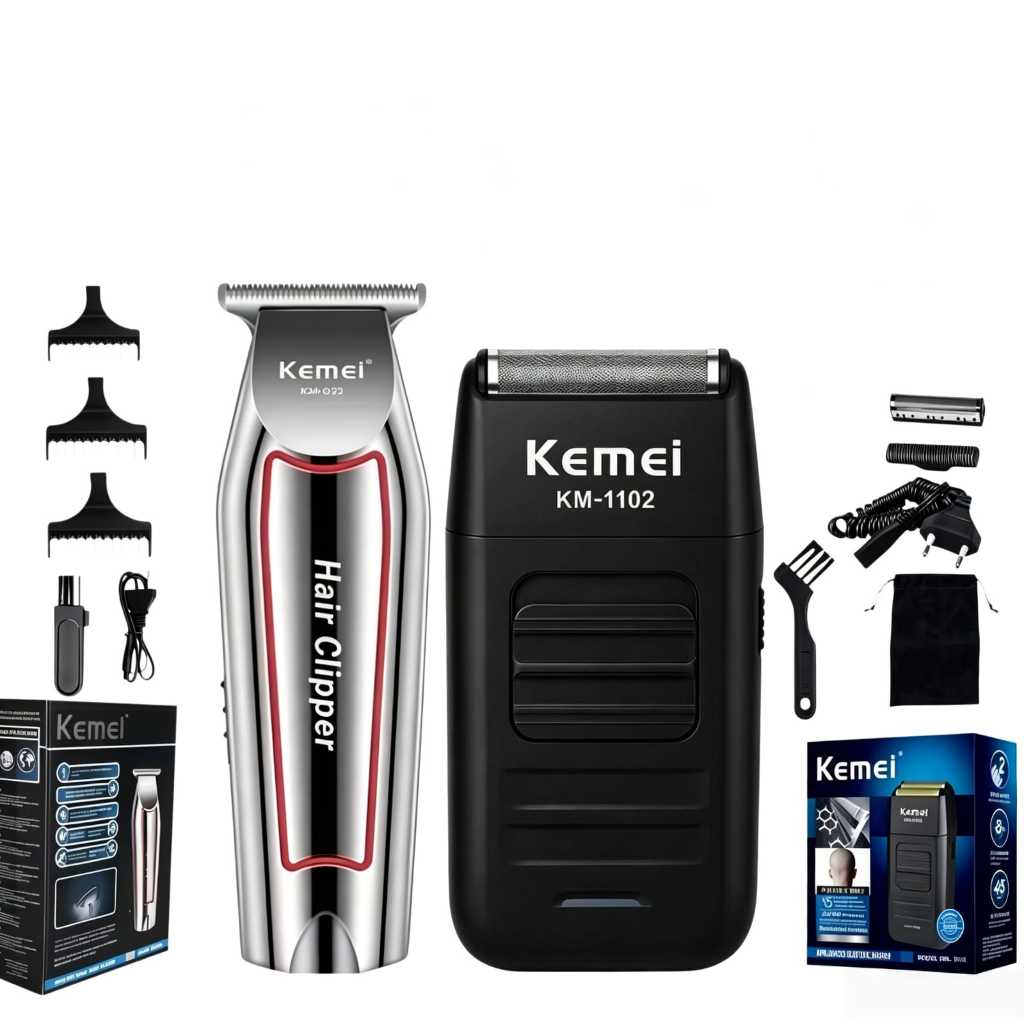 Barbeador Shaver KM 032 KM 1102  Máquina Para Acabamento Profissional Recarregável Bivolt