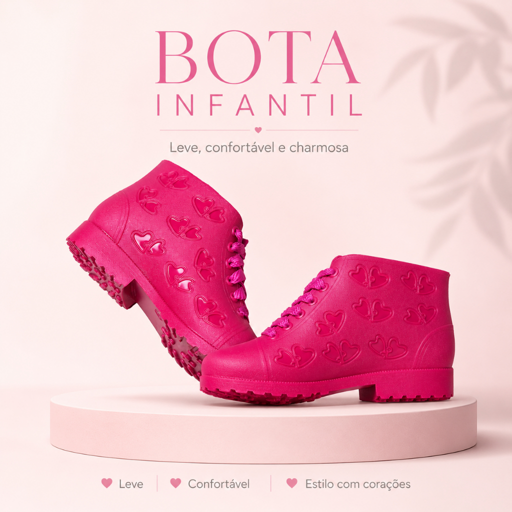Bota Infantil Feminino blogueirinha Confortável Leve Estilo Casual