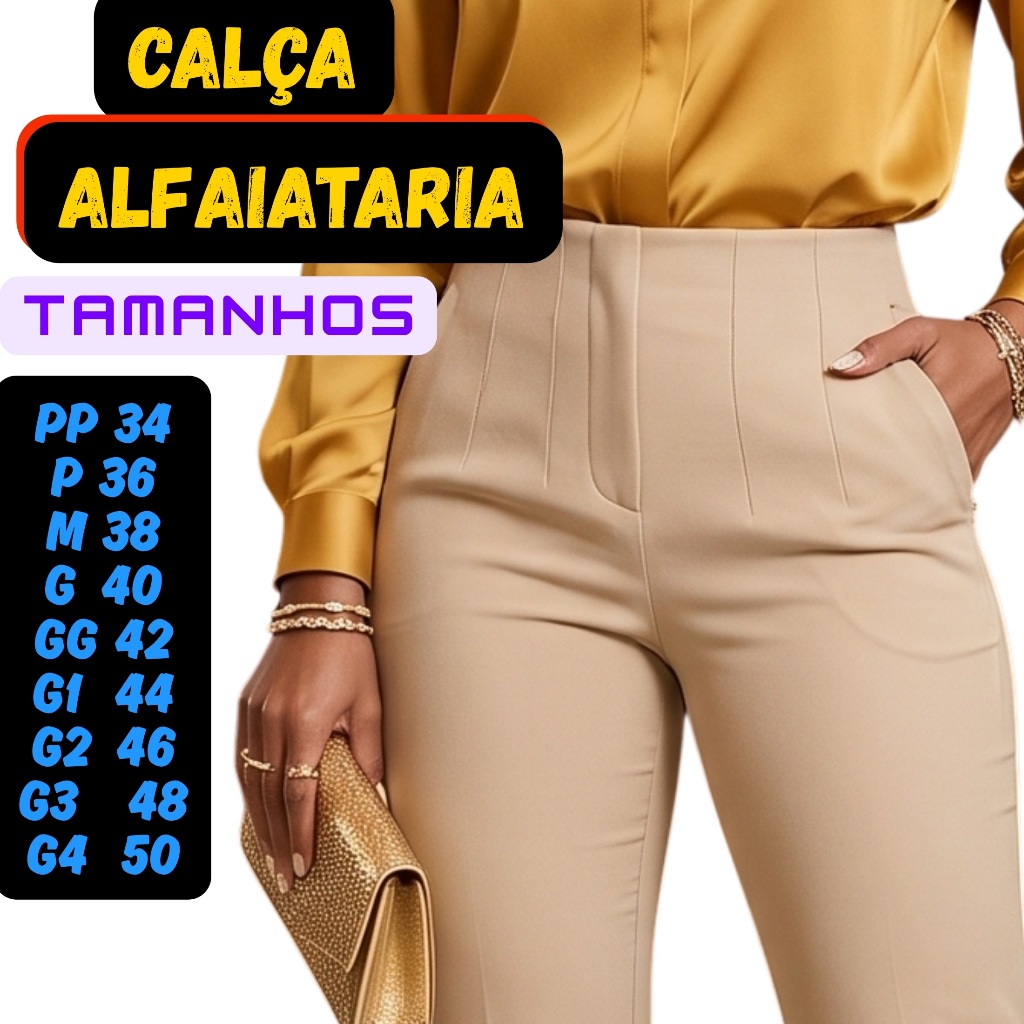 Calça Inverno Plus Size Feminino Elegante Tecido Alfaiataria Premiun roupa feminina elegante