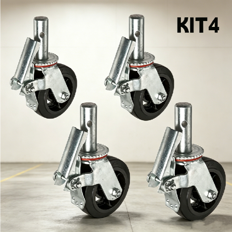 🔥Rodízio Móvel para Andaime kit4 Completo 4 Peças Suporte 1600KG