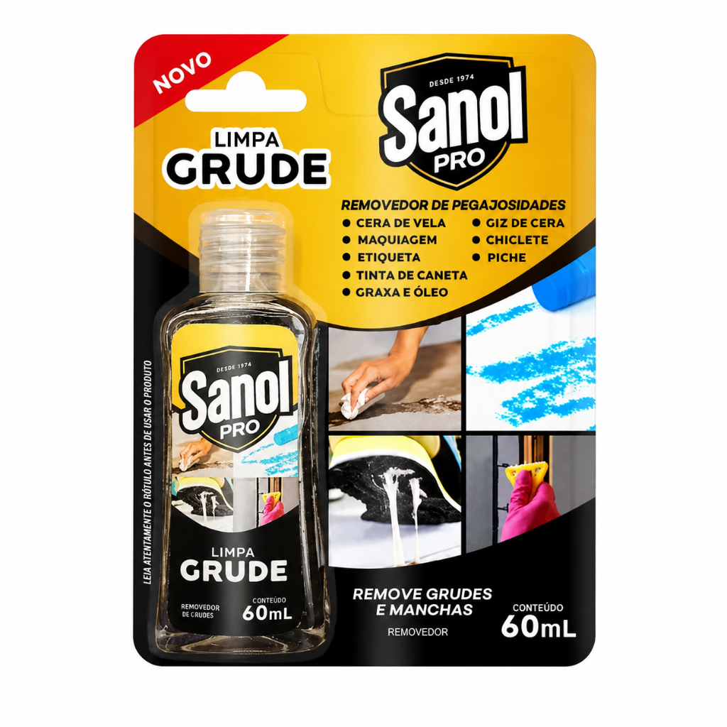 Removedor de Cola Sanol Portátil Limpa Grude Tinta Maquiagem Tira Adesivo Resíduos Plástico Vidro