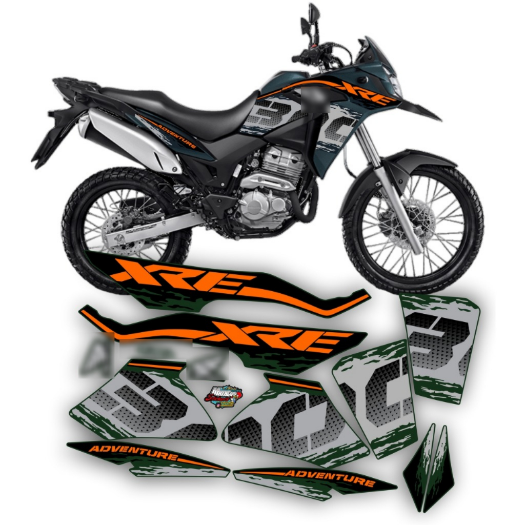 Kit Adesivos Compatível Com XRE 300 2020 Adventure Original cabe na 2019 a 2024 Várias Cores