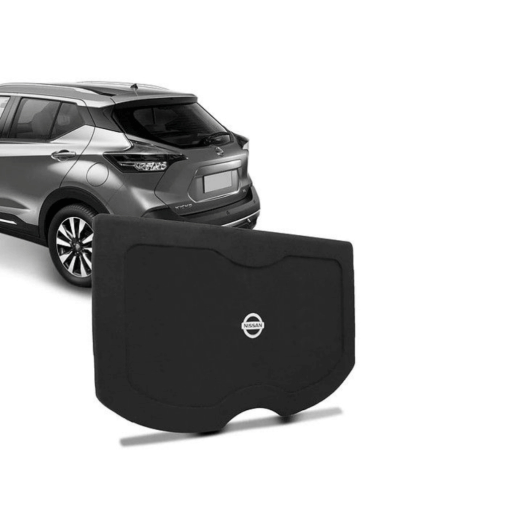 Tampão Bagagito Porta Malas Nissan Kicks 2016 a 2024 Carpete Preto R-Acoustic