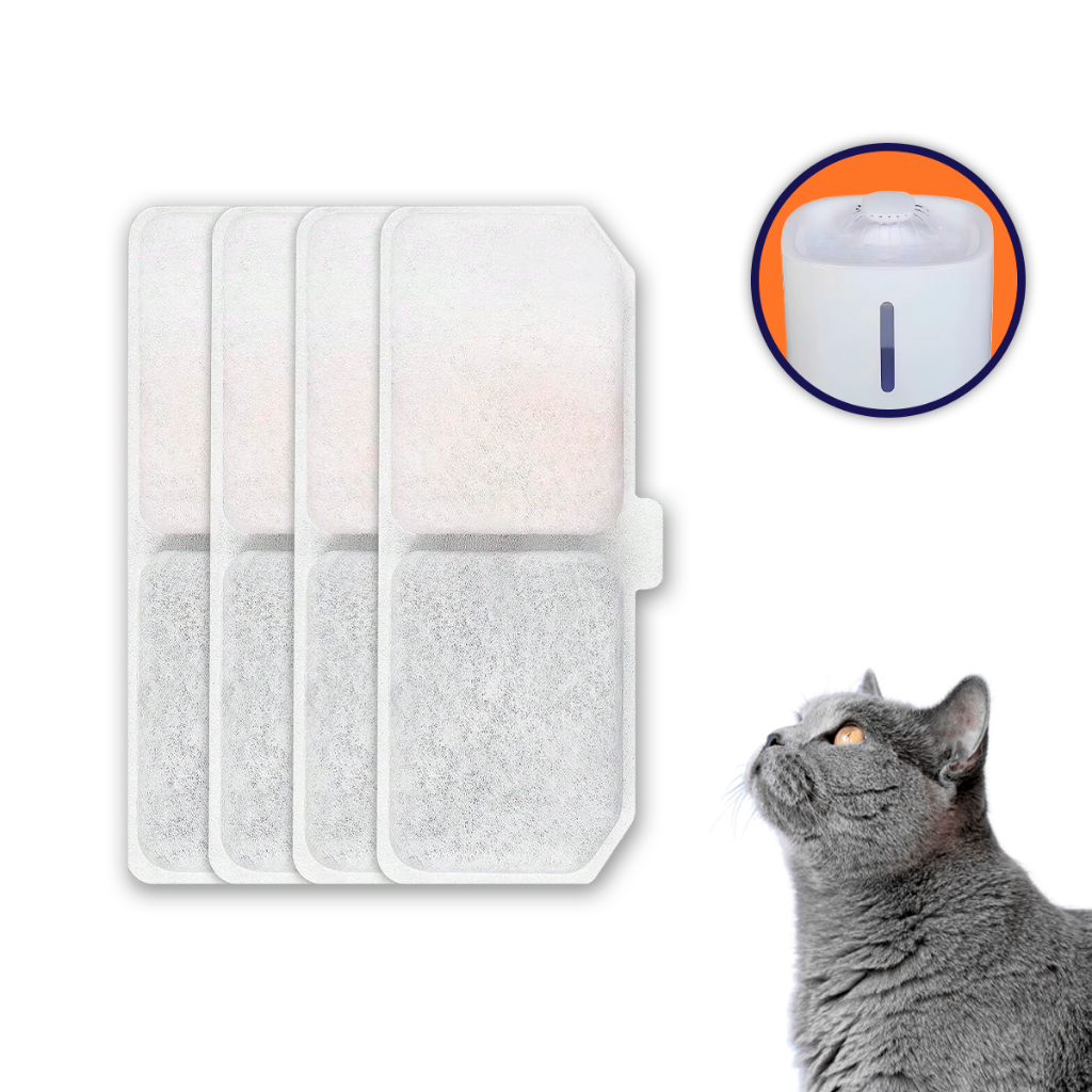 Kit 4 Refil Filtro Bebedouro Fonte De Água Pet Cães E Gatos