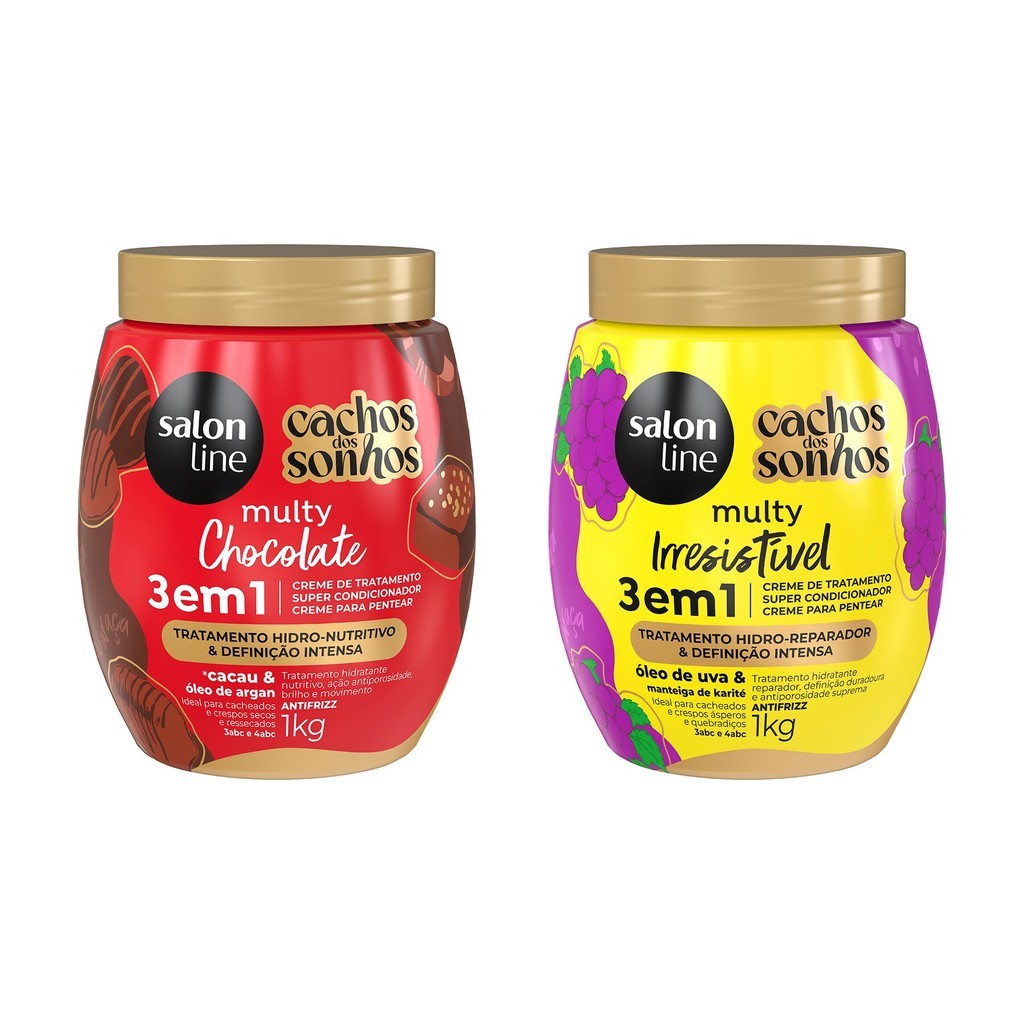 Kit Multy Creme de Tratamento Uva e Chocolate