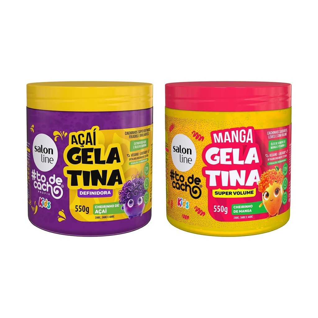 Kit Duplinha de Gelatinas Açaí e Manga #todecacho Kids