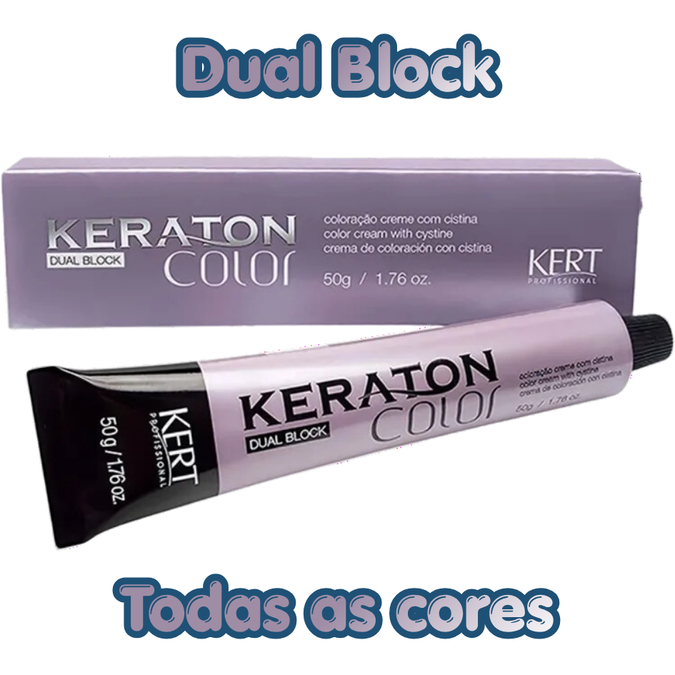 Keraton, Color Dual Block todas as cores, Tintura capilar, Cor intensa e duradoura, 50g