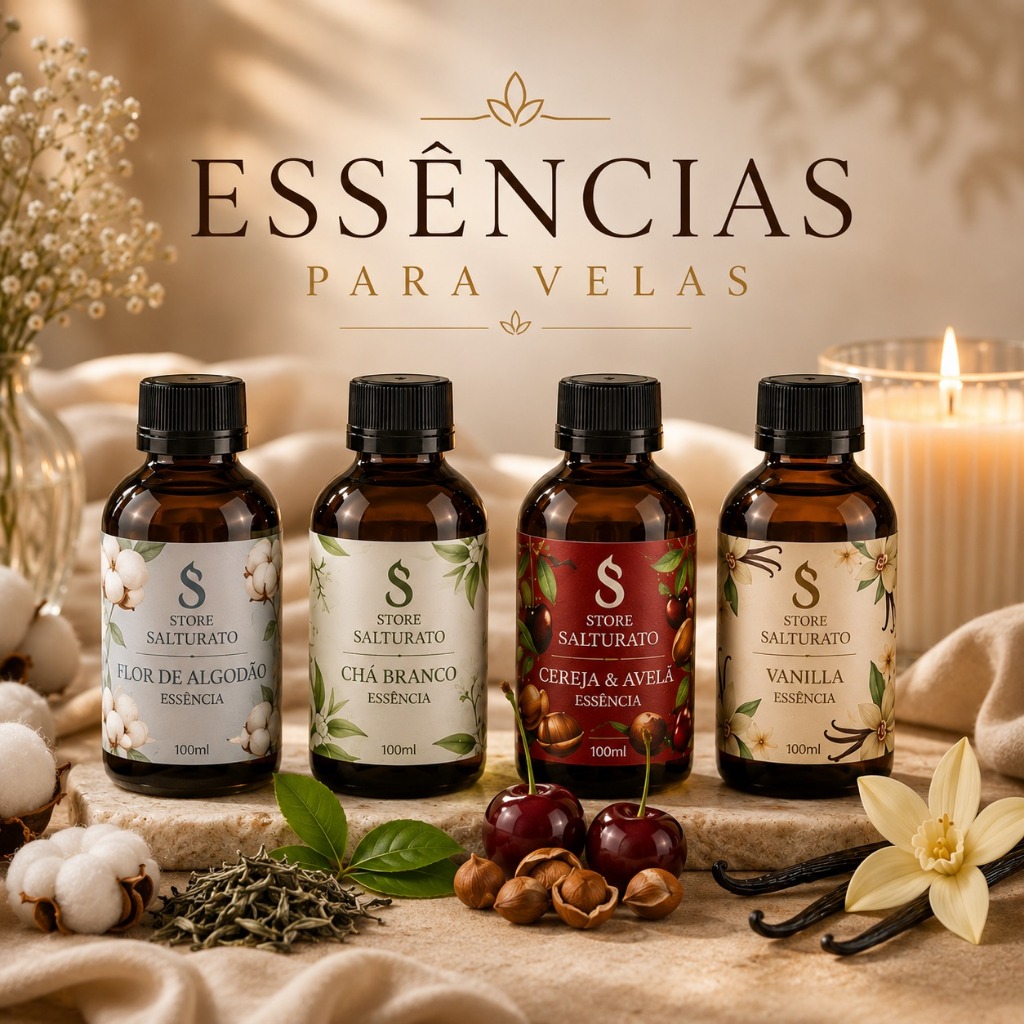 Essências Lipossolúvel  para Velas Artesanais Premium 100ml Alta Fixação e Aromas mais vendidos