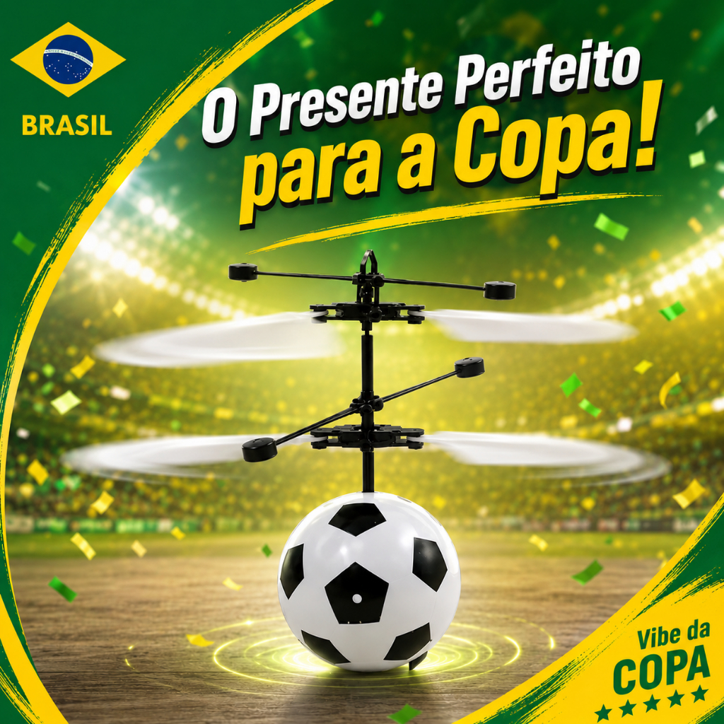 Bola Voadora Elétrica LED Brinquedo Flutuante Futebol Sensor Mão Mini Drone Helicóptero Copa