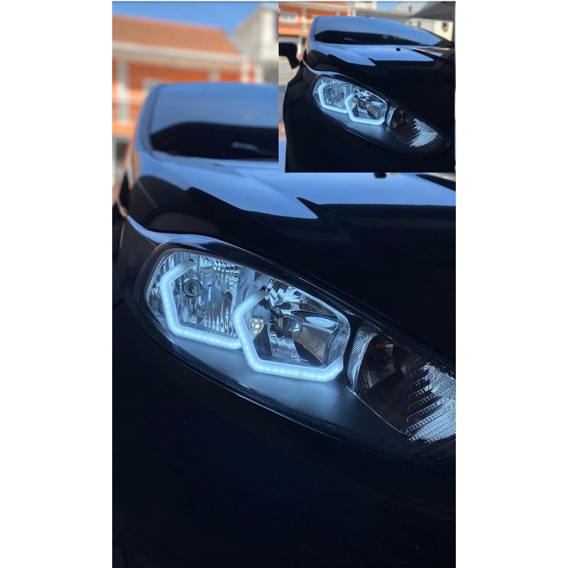 Angel Eyes Led Drl Formato Tipo Bmw M4 P/ New Fiesta