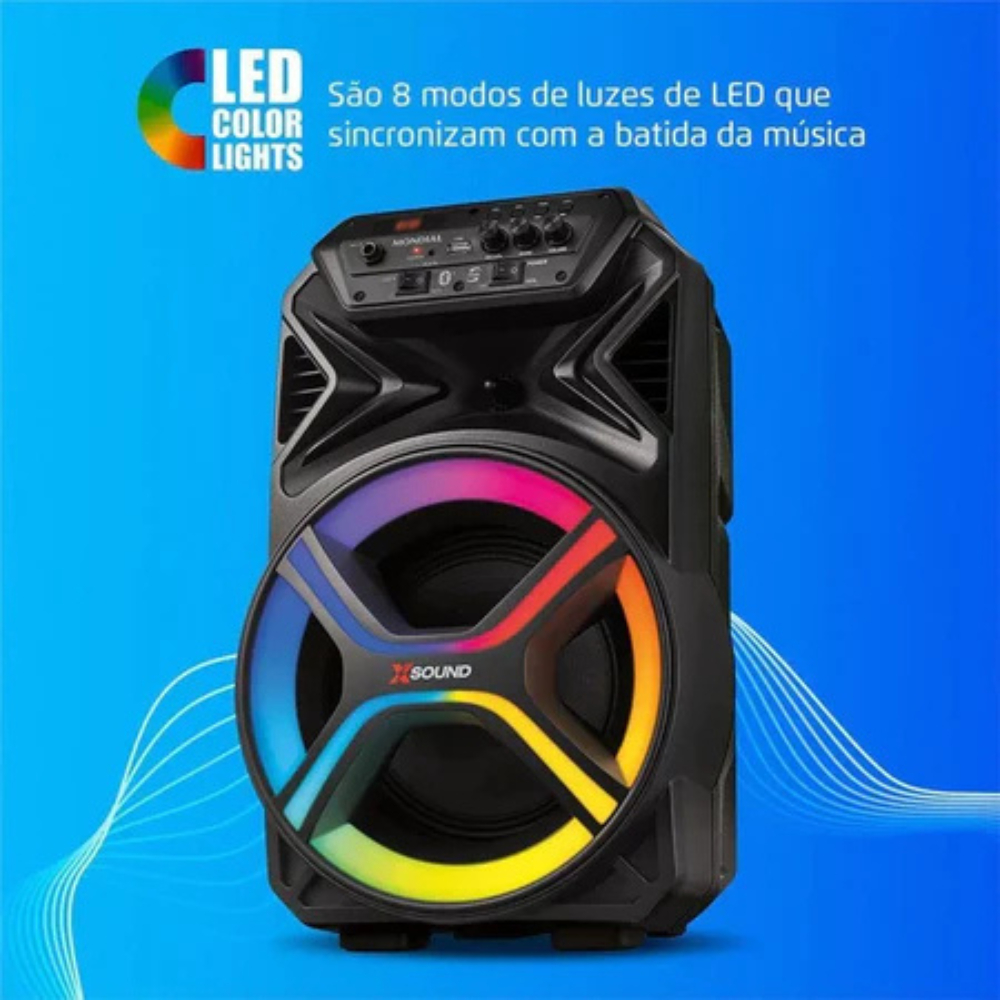 Caixa Amplificada Cm-400-l 400w Rms Preta Mondial Bivolt Preto
