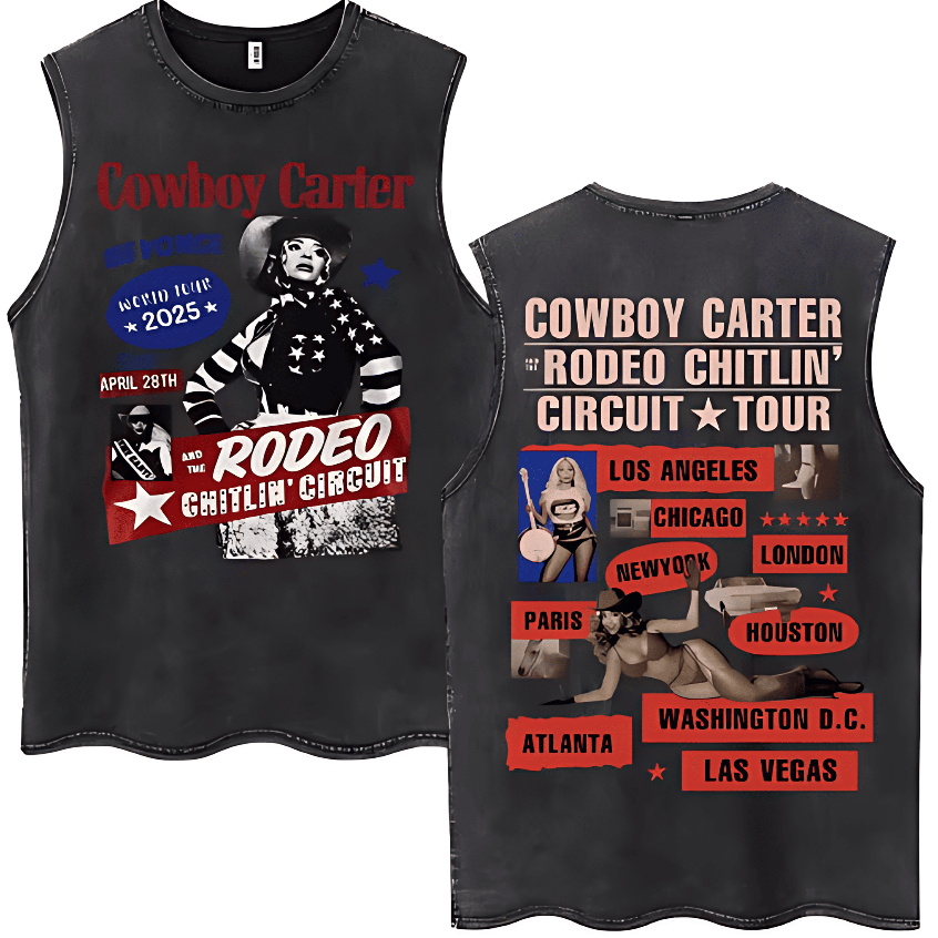 Camiseta Regata Machão Beyoncé Rodeo Chitlin Circuit Tour 100% Algodão Adulto Masculino Camiseta Cavada Academia Unissex