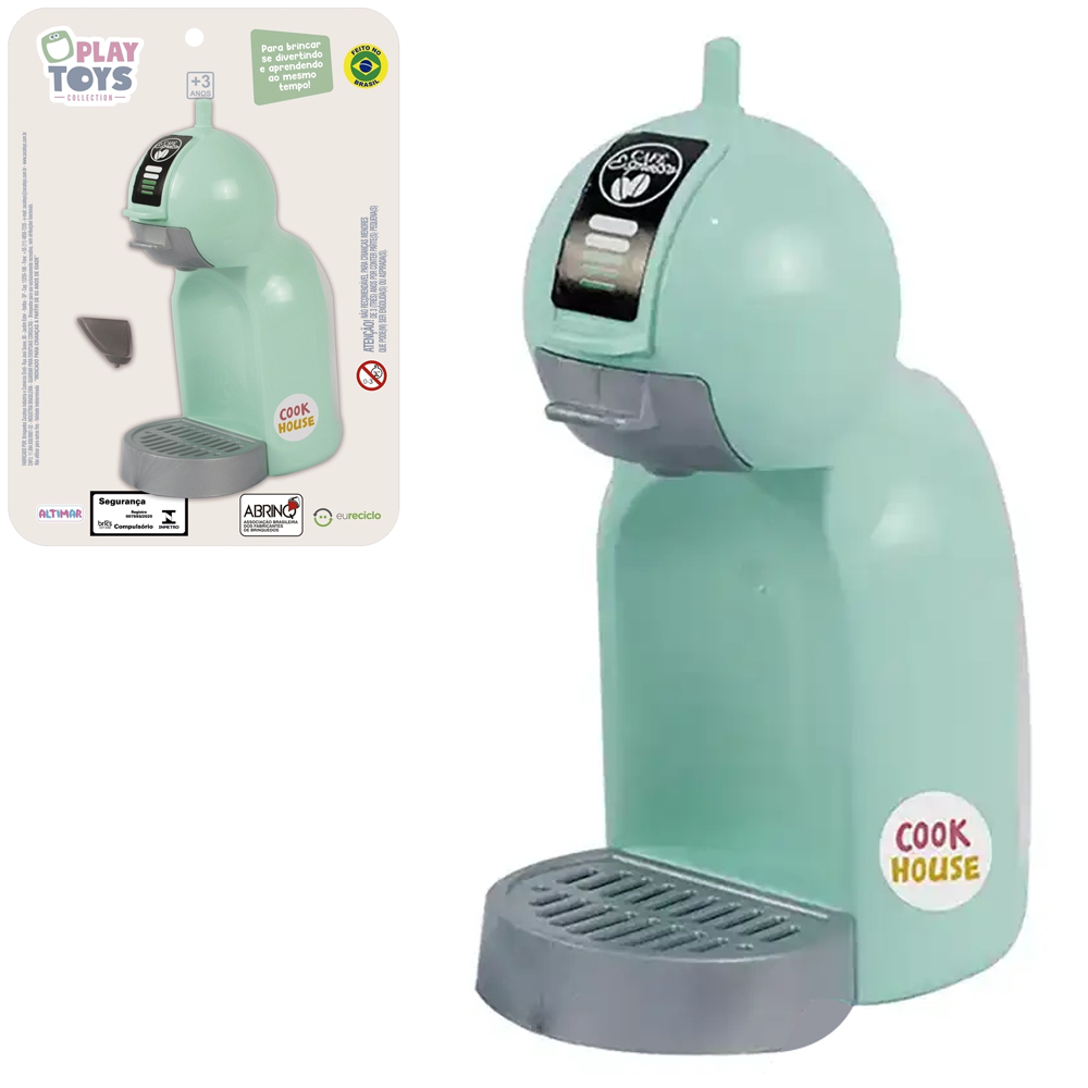 Cafeteira Expresso Kids c/ Uma Cápsula, Brinquedo Infantil, Faz de Conta, Verde