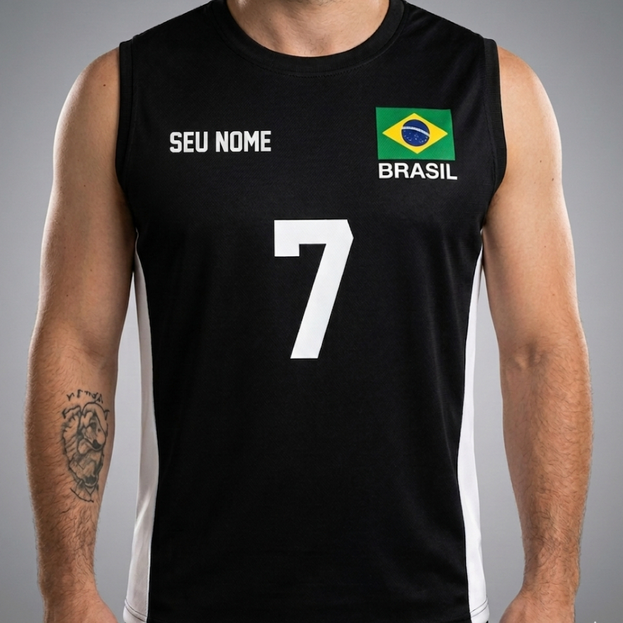 Camisa Especial Black - Vôlei/Corrida/Esportes Personalizada (Nome + Número)
