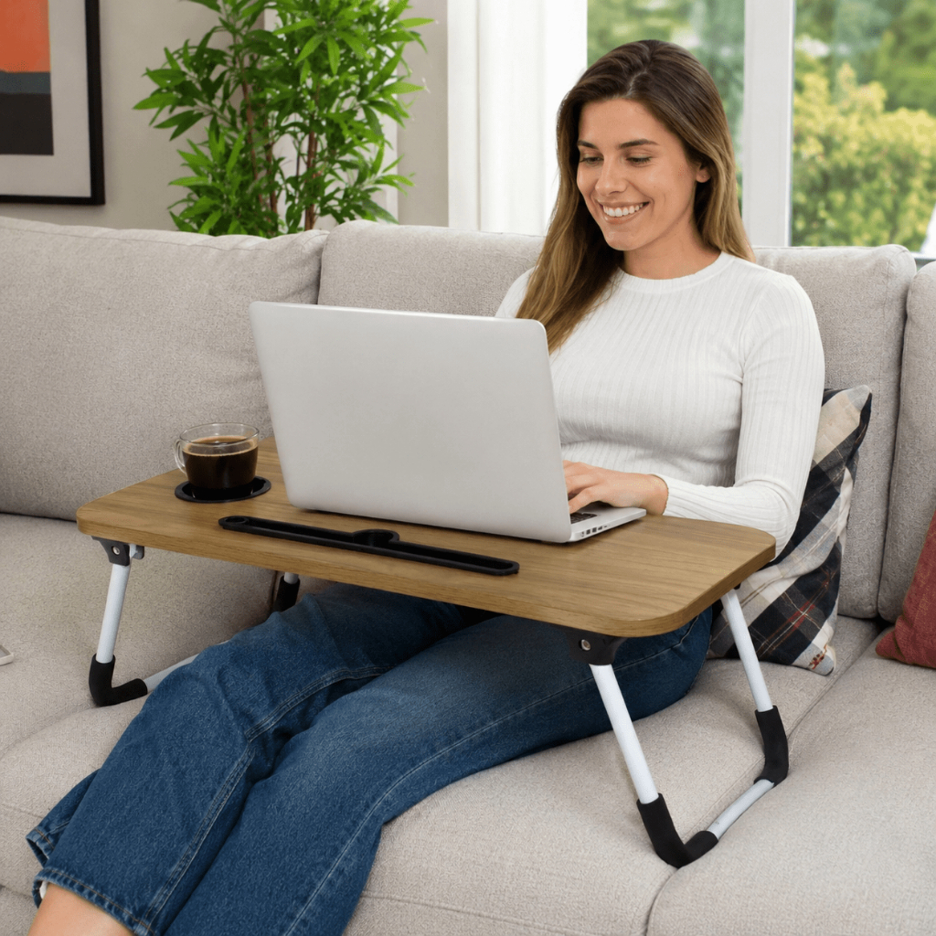 Mesa Apoio Dobrável Portátil Para Notebook Suporte Articulada Cama Estudo Laptop Refeição Home Office