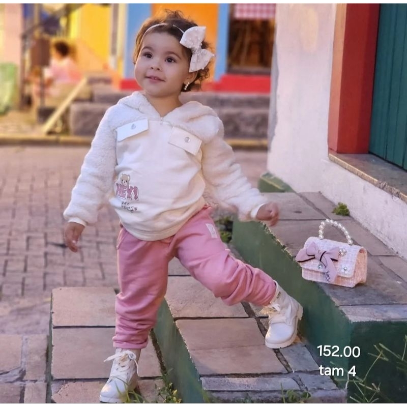 Conjunto infantil inverno menina bem quentinho da marca Tileesul tamanho 4