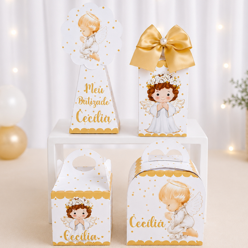 Batizado / Batismo – Lembrancinhas Caixinhas Personalizadas desmontado