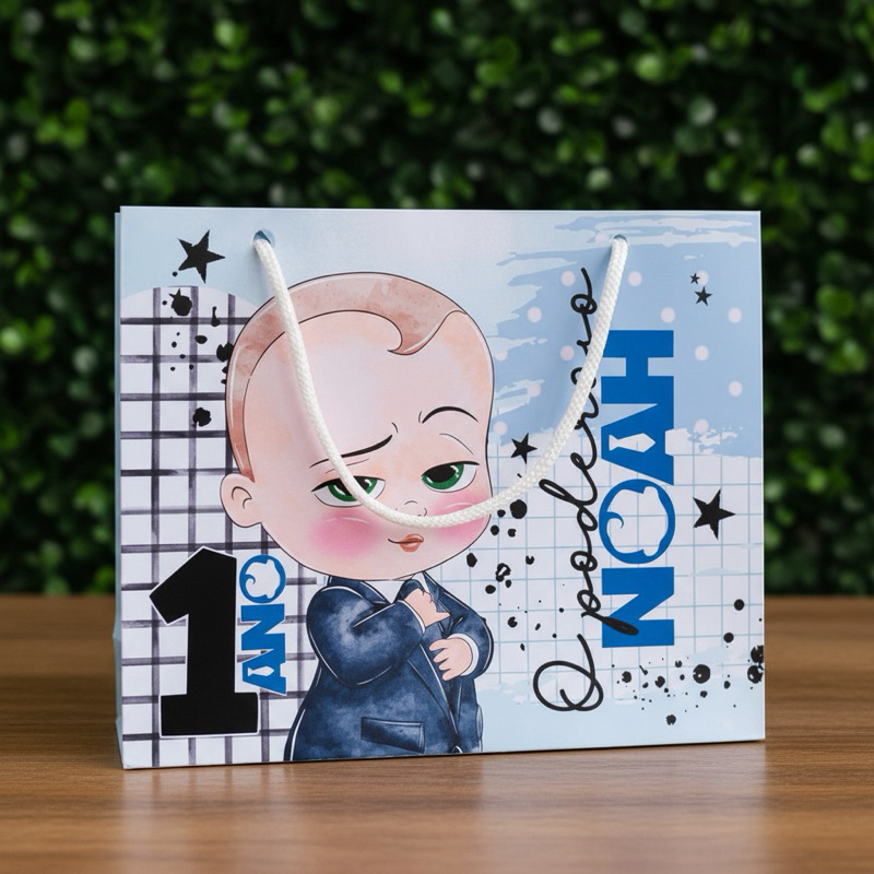 Sacolinha Personalizada O Poderoso Chefinho | Lembrancinha Festa sacolinha Infantil Aniversário | Pegue e Monte