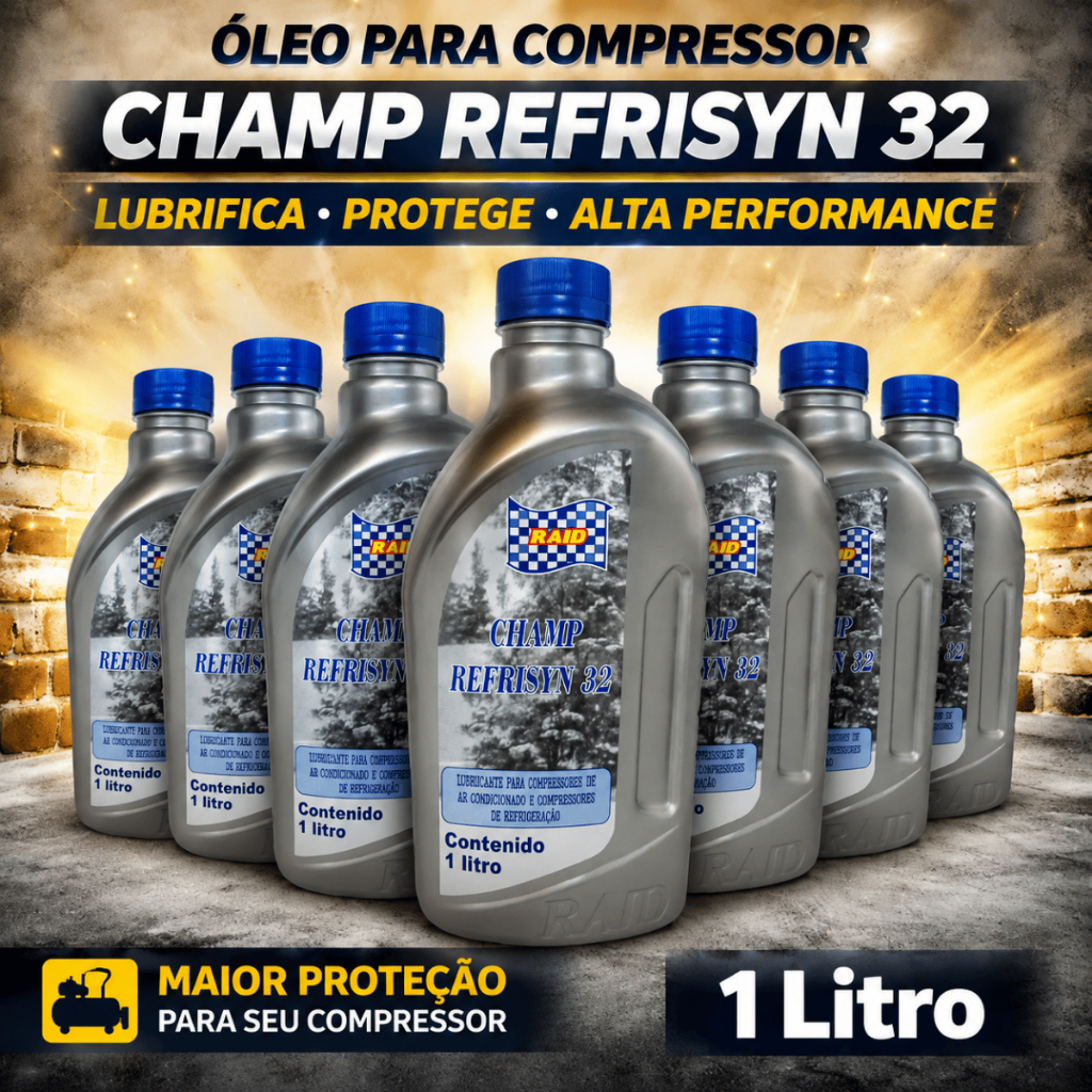 Oleo Ar Condicionado Compressor 1l Refrigeração Champ Refrisyn 32 Raid