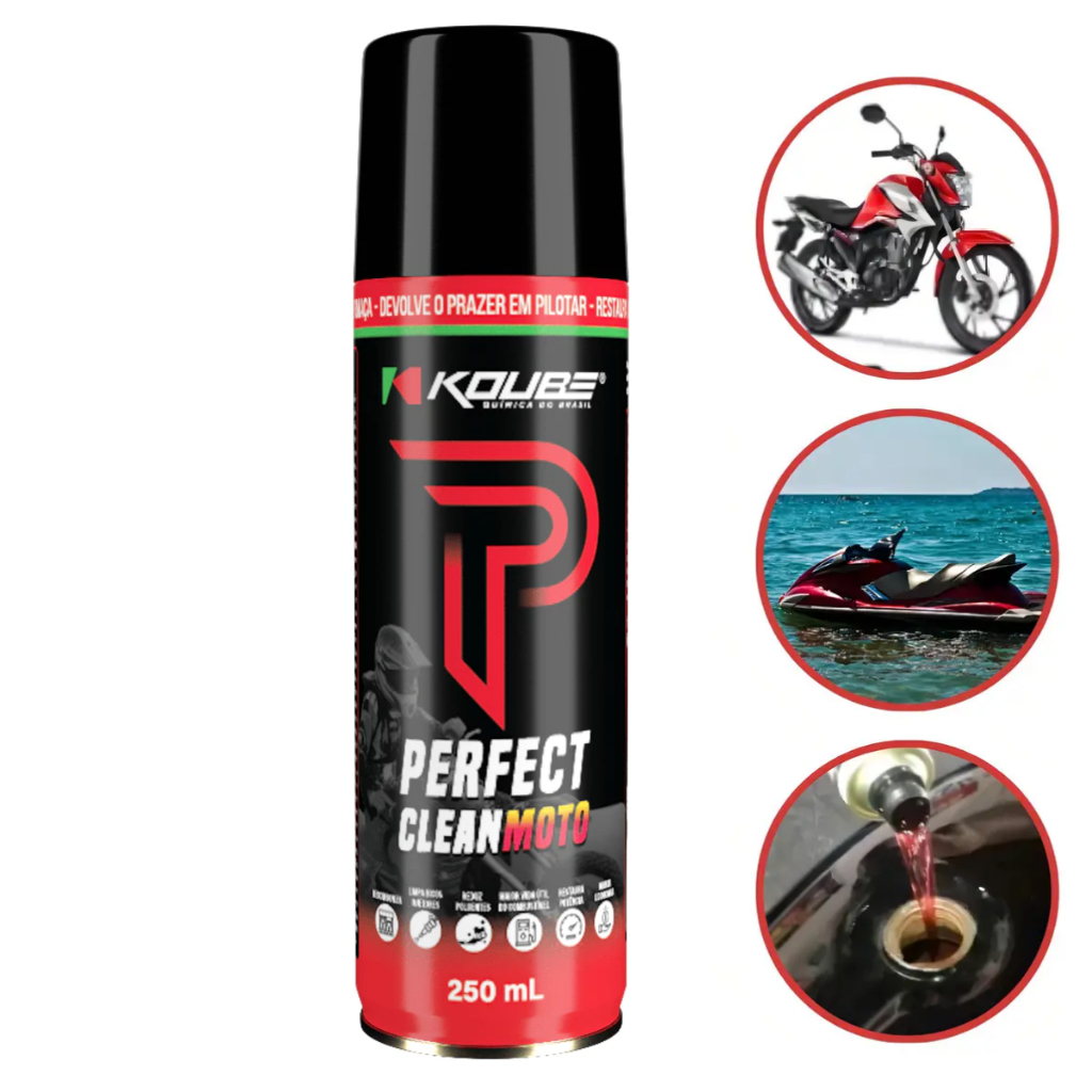 Perfect Clean Koube Moto 250ml Aditivo Via Tanque Limpa Bicos Regeneração Filtros
