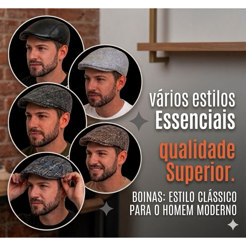 Boina Masculina Italiana Outono Inverno Shelby Peaky Chapéu Masculino Feminino Moda Masculina Estilo Peaky Blinders
