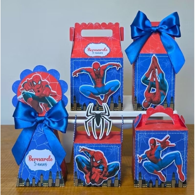 Kit Festa Homem Aranha  | Caixinhas Personalizadas | Lembrancinhas Infantil Menino | Pegue e Monte