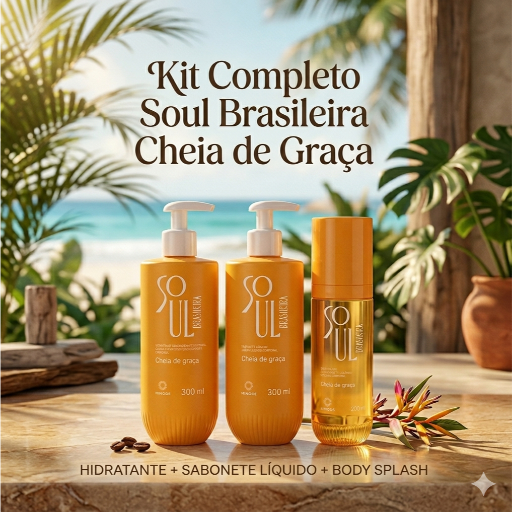 Kit Completo Soul Brasileira Cheia de Graça Hinode - (Sabonete, Hidratante e Body Splash)