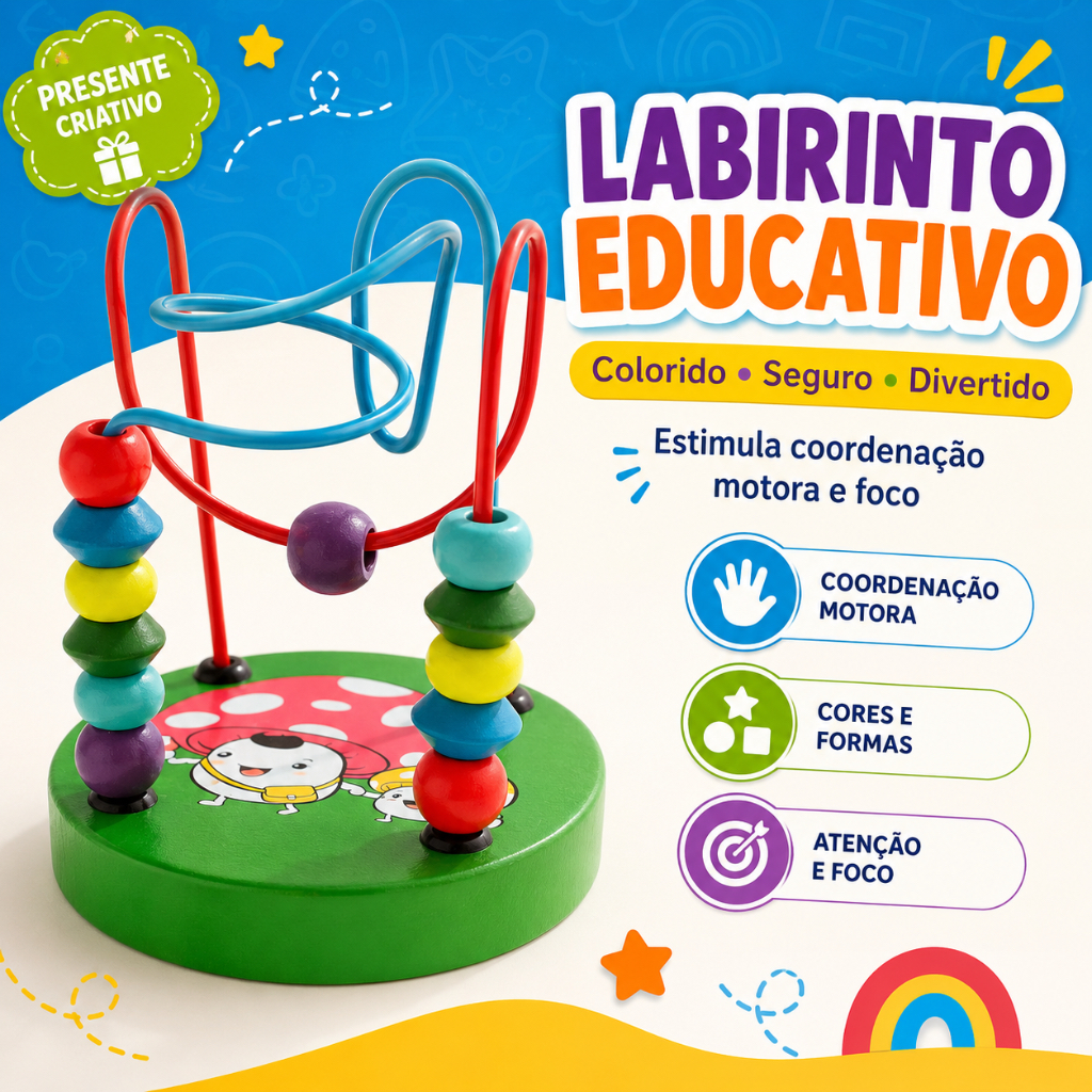 Mini Aramado de Madeira Montessori – Brinquedo Educativo