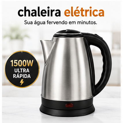 Chaleira Eletrica Inox Alta Potencia 1500w 220v Capacidade 18 Litros Rapida Aquecimento