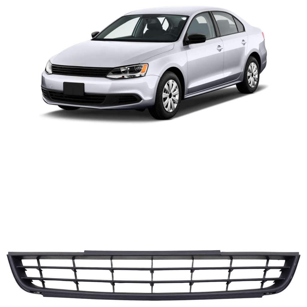 Grade Inferior Parachoque Dianteiro Jetta 2011 2012 2013 2014 2015 Preto Com Friso