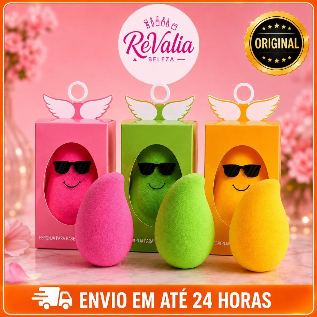 Esponja Formato Manga para Maquiagem Profissional – Cobertura Natural e Uniforme
