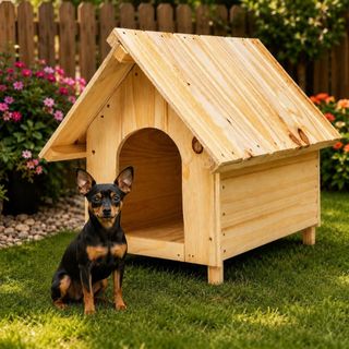 Casa Casinha De Cachorro Pet Madeira Pinus N°01 Porte Pequeno