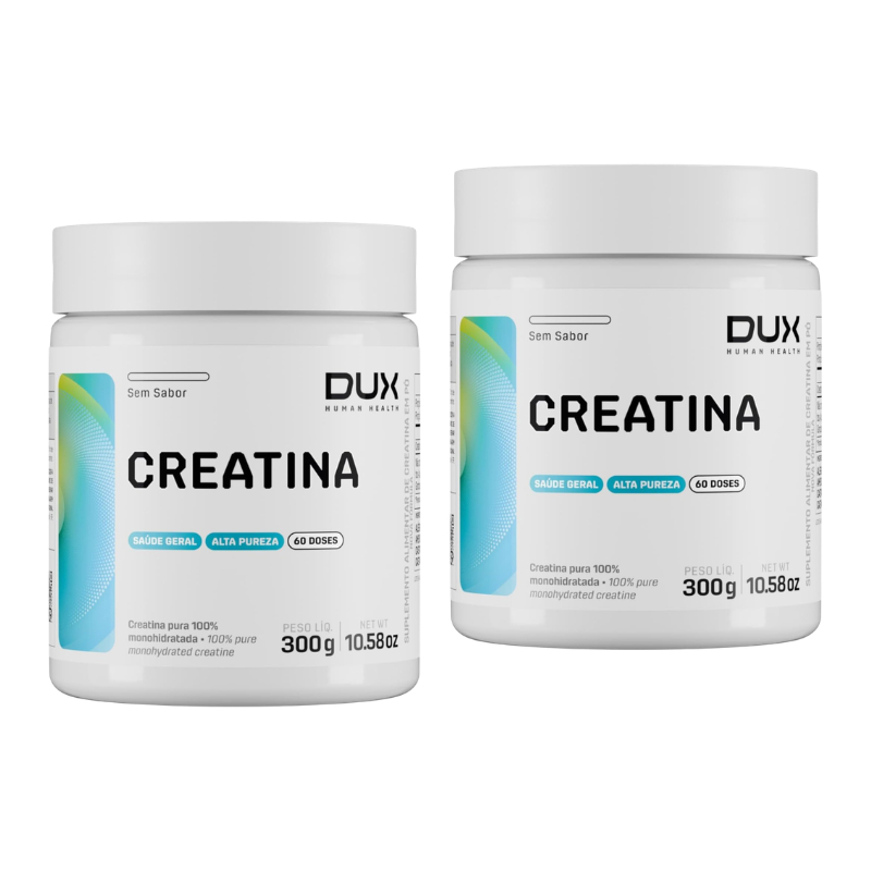 Kit c/2 Creatina DUX 300g (cada) Original Monohidratada Pura Resultado Rápido