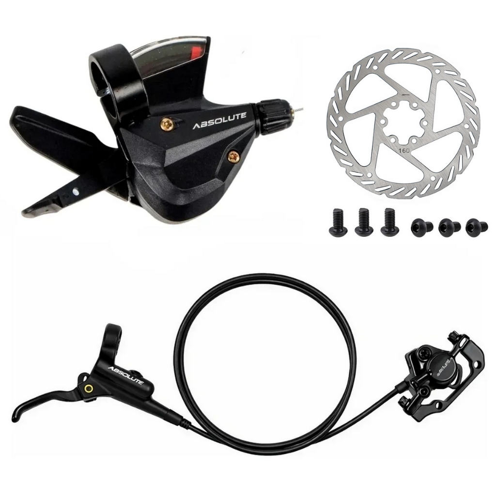 Kit Freio Hidráulico Traseiro Absolute Original C/ Disco + Trocador 7v