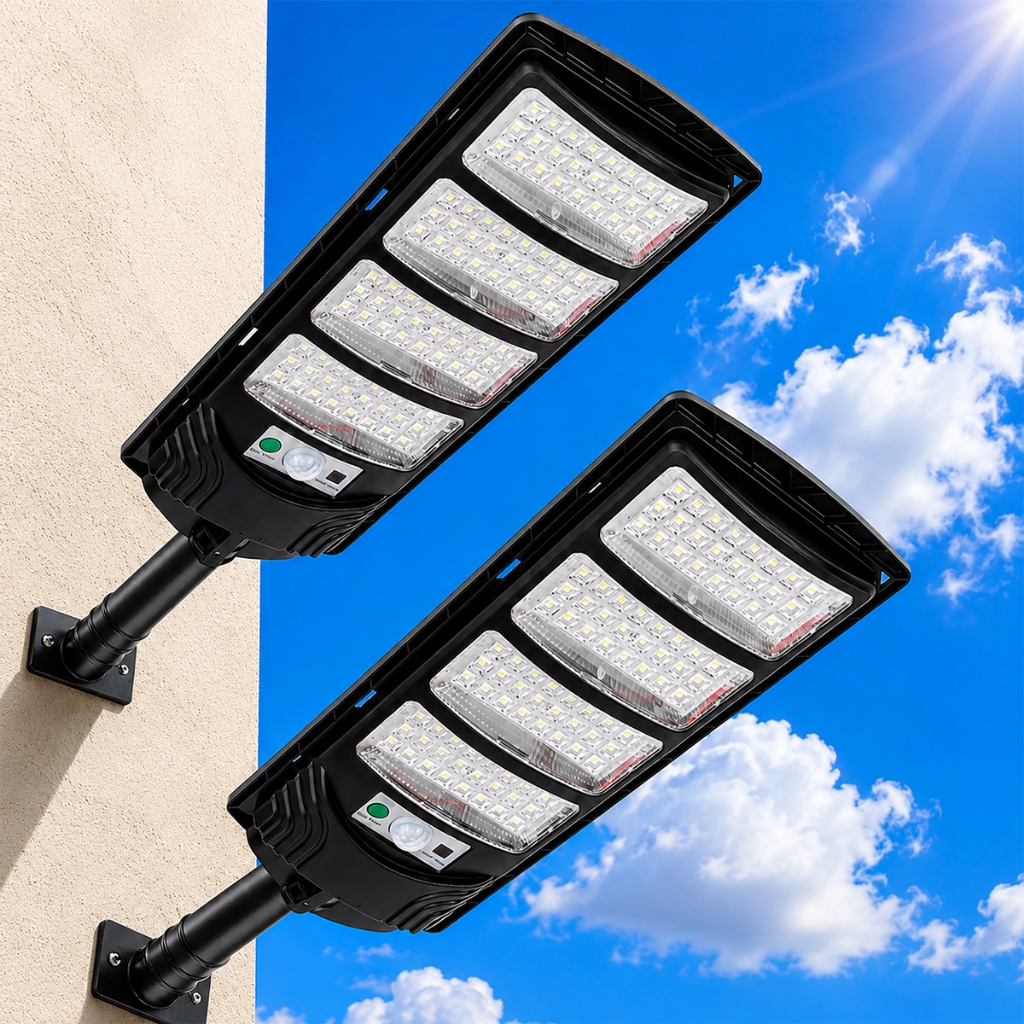 Kit 2 Luminária Solar Externa Luminaria Sem Fio com Controle Remoto 600W/500W