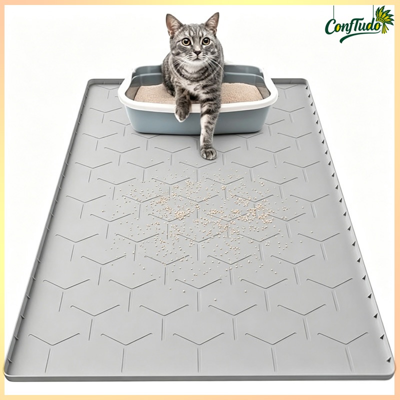 Pet Silicone Mat 87x57cm Waterproof Moisture-resistant Cat Litter Box Easy to Clean