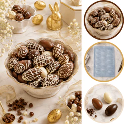 1~10 Forma Simples Ovo Liso 20g Cód. 68 APLIQUE OVO 20 G Acetato BWB Para Bombom e Doces Páscoa (CHOCO)